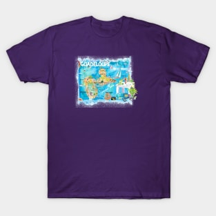 Guadeloupe_Illustrated_Travel_Map_With_RoadsXS T-Shirt